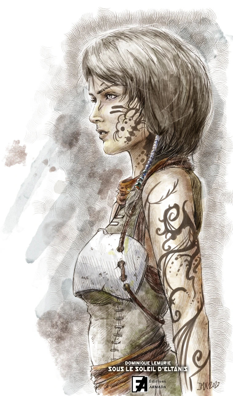 J'ai réalisé cette illustration pour les Edtions Armada; il sagit de l'héroïne du roman de sf, Sous le soleil d'Eltanis... vraiment intréréssant à lire.